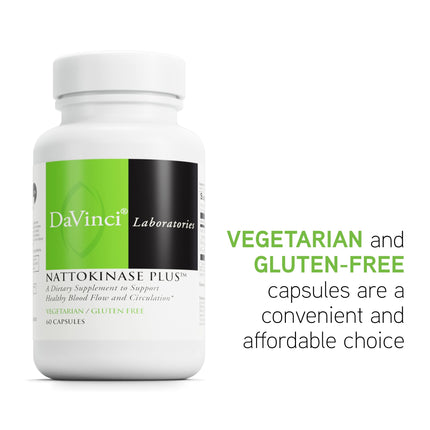 DAVINCI Labs Nattokinase Plus — High-Potency Nattokinase + Antioxidant Support for Circulation | Gluten Free, 60 Veg Capsules