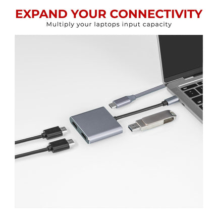 Maplin USB-C Multiport Hub to 2x HDMI 4K@60Hz Ultra HD MST/ USB-C PD / USB-A 3.0