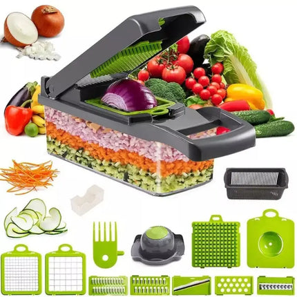 Multifunction 15-in-1 Vegetable Chopper | All-in-One Kitchen Tool with Peeler, Cutter, Slicer & Dicer for Fruits & Vegetables