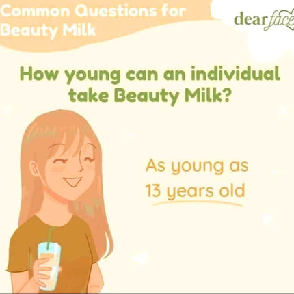 Dear Face 2 Packs Beauty Milk Japanese Collagen Melon Drink - 50,000mg Hydrolyzed Collagen
