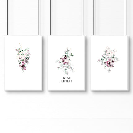 Decorative Laundry Room Accessories | Set of 3 wall art prints