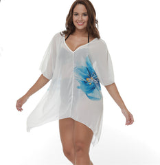 Plus Size Bikini Cover-up Loose Beach Sun Protection Blouse
