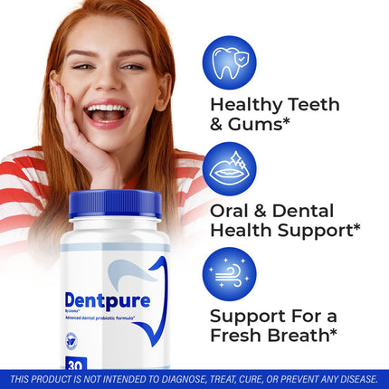 (3 Pack) Dentpure Probiotics – Official Dentpure Capsules for Healthy Teeth & Gums (90 Capsules, 3 Months)