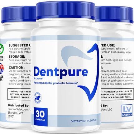 (3 Pack) Dentpure Probiotics – Official Dentpure Capsules for Healthy Teeth & Gums (90 Capsules, 3 Months)