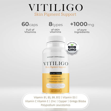 Dermawonder Vitiligo Capsules 60 Count | Effective Pigmentation Support & White Spot Reduction