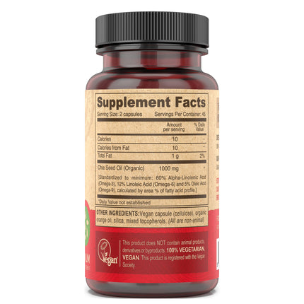 DEVA Chia Seed Oil – Vegan, Cold-Pressed, Omega-3, 90 Capsules (2-Pack)