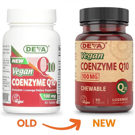 DEVA Vegan Coenzyme Q10 100mg - Chewable, 90 Tablets, Pack of 2