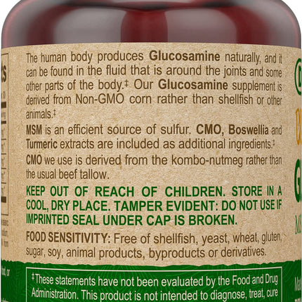 DEVA Vegan Glucosamine-MSM-CMO Turmeric - Gluten Free, Plant-Based | 90 Tablets (2 Pack)