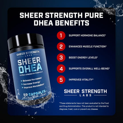DHEA 100mg for Men | Pure DHEA for Strength & Hormone Balance – USA 60 SV