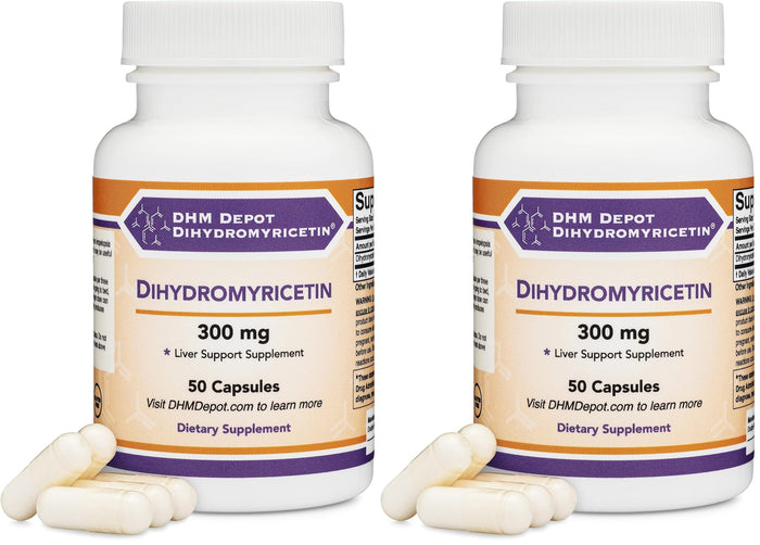 Double Wood DHM Depot – Liver Support, 50 Capsules (300 mg each) Pack of 2 – Non-GMO & Gluten Free