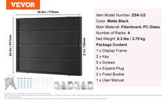 VEVOR Jersey Display / Sports Card Display Frame Case, Large Lockable Sport Shadow Box, 98% UV Protection PC Glass and Hangers