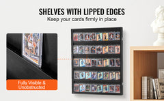 VEVOR Jersey Display / Sports Card Display Frame Case, Large Lockable Sport Shadow Box, 98% UV Protection PC Glass and Hangers