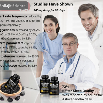 DLNIA Shilajit 9-in-1 Capsules – Organic Himalayan Complex (Ashwagandha, Sea Moss, Turmeric) – Vegan, Lab-Tested – 90 Capsules