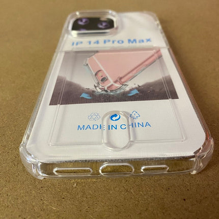 Soft TPU Clear Case With Card Slot - For iPhone 14 Pro Max