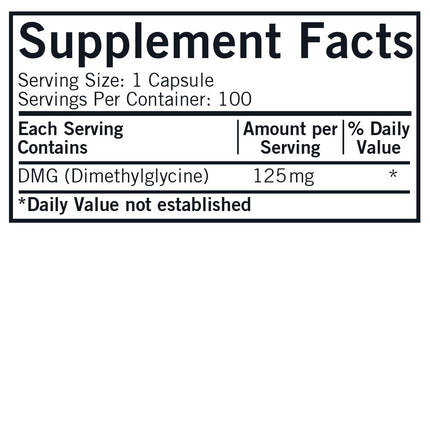 DMG (Dimethylglycine), 125 mg, 100 Capsules, Kirkman Labs