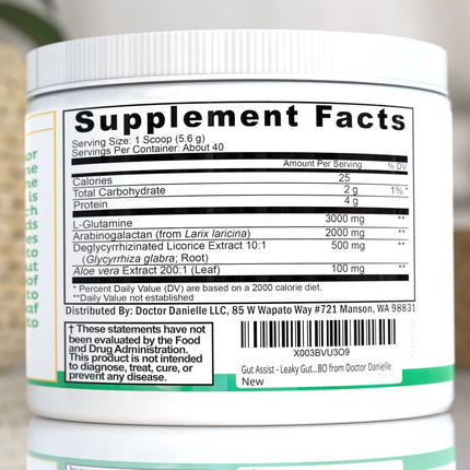 Doctor Danielle Gut Assist – Doctor Formulated Gut Lining & Digestive Support Powder