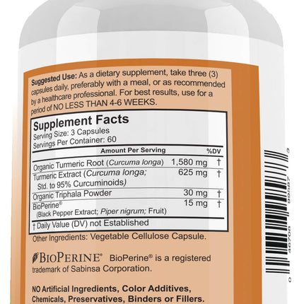 DOCTOR RECOMMENDED SUPPLEMENTS Turmeric Curcumin with Bioperine – 360 Veggie Capsules, 2250mg, 95% Curcuminoids (Pack of 2)