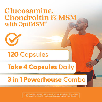 Doctor's Best Glucosamine Chondroitin MSM with OptiMSM | Joint Health Support