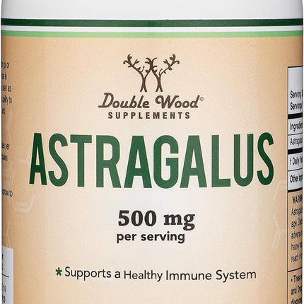 Double Wood Supplements Astragalus Immune Support 500mg – 180 Capsules Pack of 2 | Non-GMO, Gluten Free, Third-Party Tested