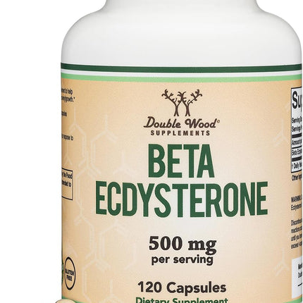 Double Wood Beta Ecdysterone Supplement - 500mg per Serving, 60 Servings, Non-GMO & Gluten Free