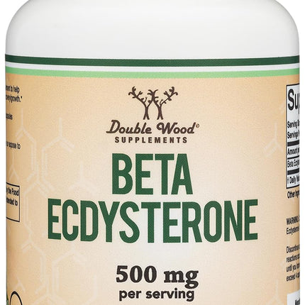 Double Wood Beta Ecdysterone Supplement - 500mg per Serving, 60 Servings, Non-GMO & Gluten Free