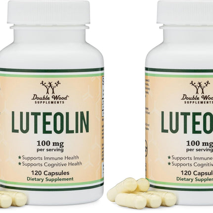 Double Wood Supplements Luteolin 100mg – 120 Capsules Gluten Free (Pack of 2)