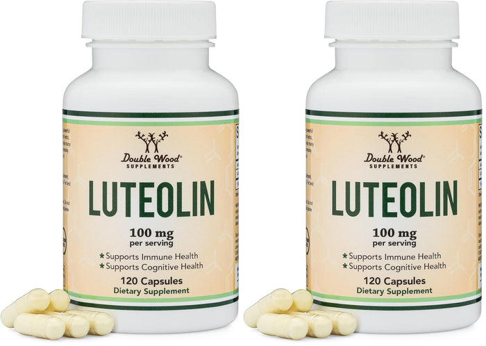 Double Wood Supplements Luteolin 100mg – 120 Capsules Gluten Free (Pack of 2)