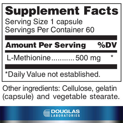 Douglas Laboratories L-Methionine – Supports Liver & Neurological Function | 60 Caps