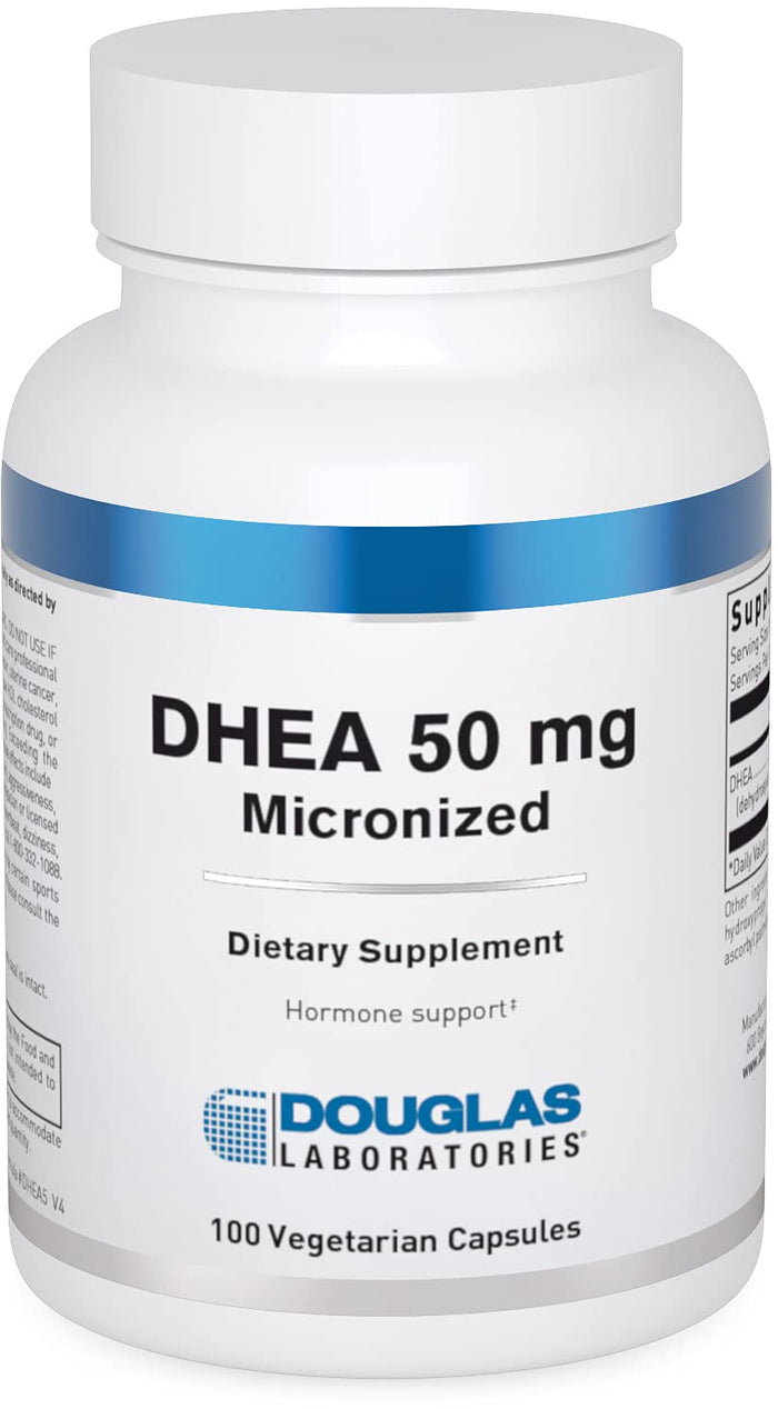 Douglas Laboratories DHEA 50 mg Capsules – Micronized for Hormone Balance, Immunity, Brain & Bone Health | Non-GMO | 100 Vegetarian Capsules