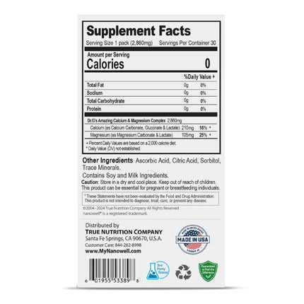 Dr. G's Ionized Cal Mag 2,860mg - Premium Calcium & Magnesium Bone Strength Supplement | 30 Sticks