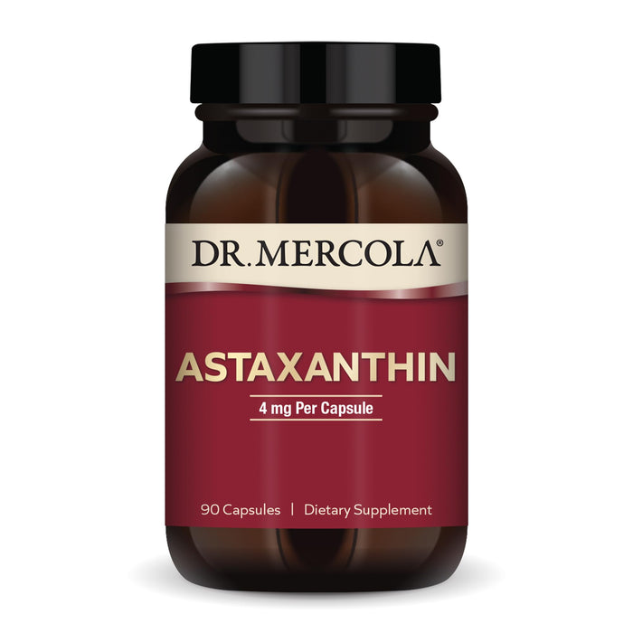 Dr. Mercola Organic Astaxanthin 4 mg - 90 Capsules | Organic Microalgae Extract, Non-GMO