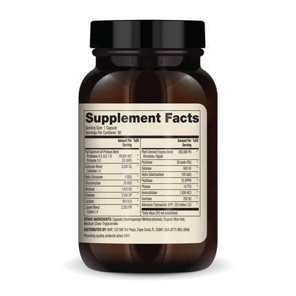 Dr. Mercola Full Spectrum Enzymes – 22 Enzymes | Digestive & Immune Support | Non-GMO, Gluten-Free & Soy-Free | 90 Capsules (3 Pack)