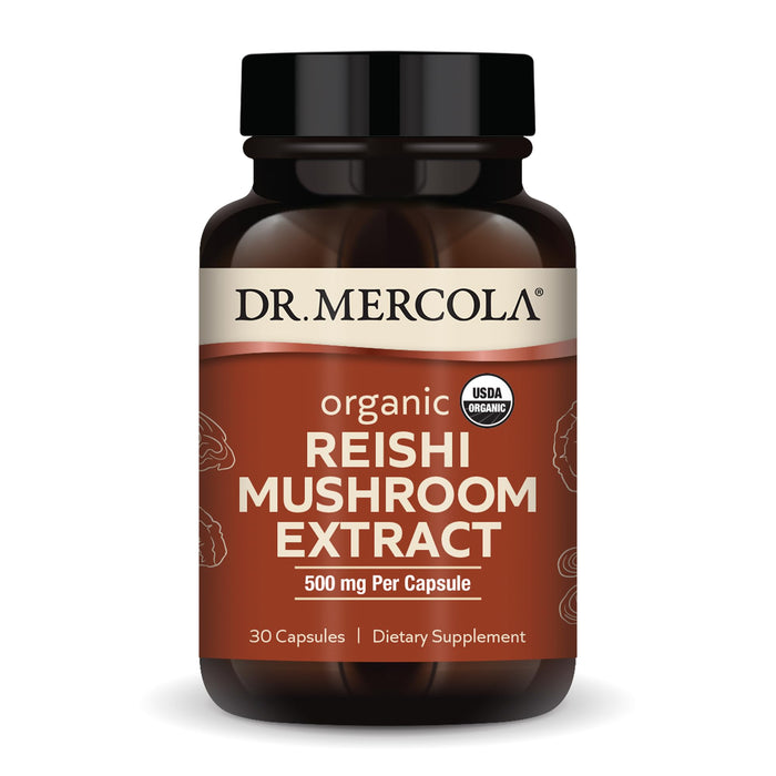 Dr. Mercola Organic Reishi Mushroom Extract – Immune Support, USDA Organic, Non-GMO, 30 Servings
