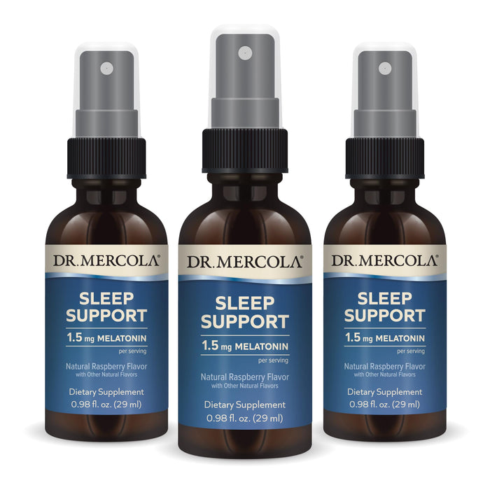 Dr. Mercola Sleep Support with Melatonin Spray – Restful Sleep, Non-GMO, Gluten-Free & Soy-Free – Raspberry Flavor, 0.98 fl oz (3 Pack)