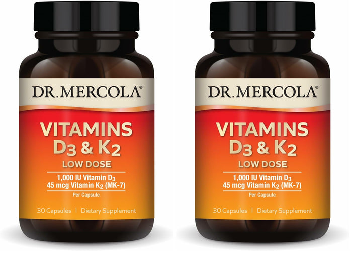 Dr. Mercola Vitamins D3 & K2 Low Dose - 2-Pack | Immune & Bone Support