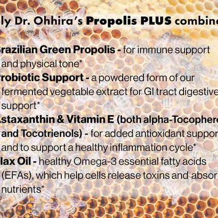 Dr. Ohhira's Propolis Plus 30 Capsules – Brazilian Green Propolis Immune Support