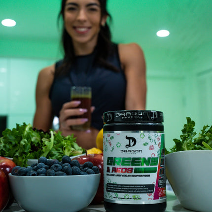 Dragon Pharma Greens & Reds – 23+ Superfoods, 30 Servings, Lemonade
