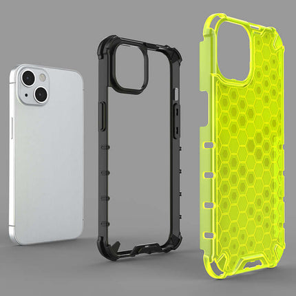 Shockproof Honeycomb Armour Black Case - For iPhone 13