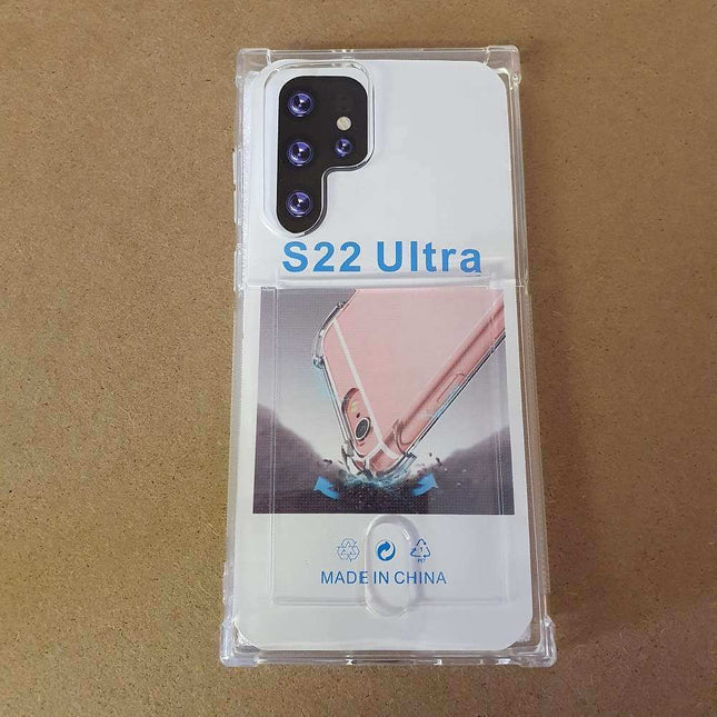 Soft TPU Clear Case With Card Slot - For Samsung S22 Ultra