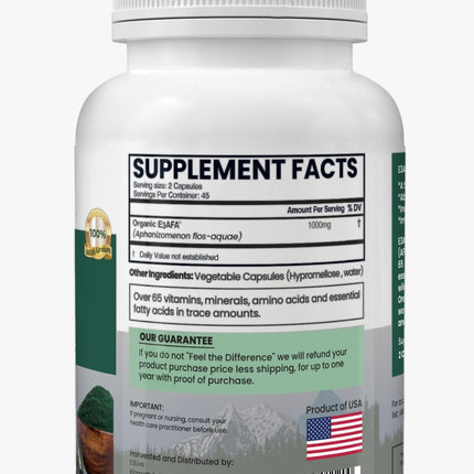 E3LIVE E3AFA 90ct (500mg)… – Organic AFA Blue-Green Algae | Energy, Mood & Immune Support