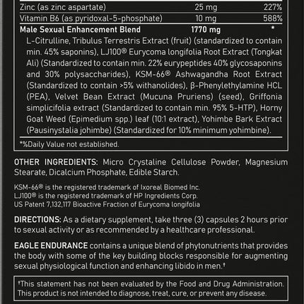 Eagle Endurance – Herbal Sex Pills for Men – Last Longer & Stronger Erections