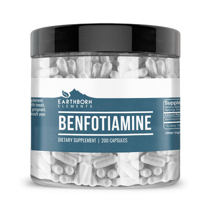 Earthborn Elements Benfotiamine 200 Capsules – Pure & Undiluted, No Additives