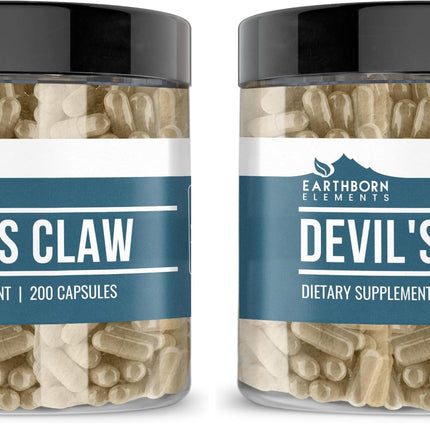 Earthborn Elements Devil’s Claw Extract 200 Capsules – Pure & Undiluted, No Additives (Pack of 2)