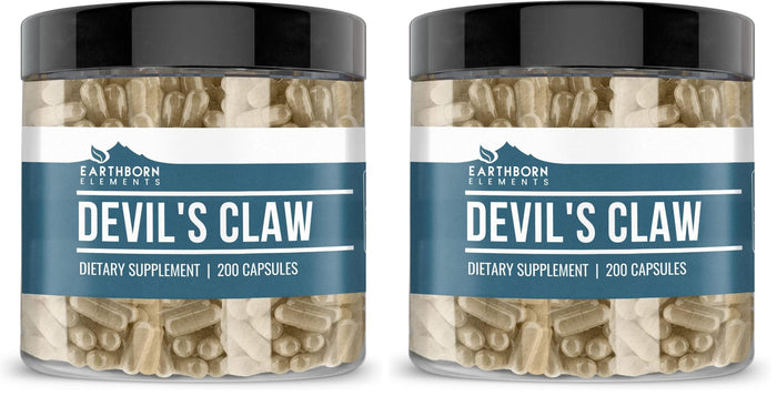 Earthborn Elements Devil’s Claw Extract 200 Capsules – Pure & Undiluted, No Additives (Pack of 2)