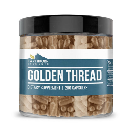 Earthborn Elements Golden Thread Capsules – 200 Count, Pure & Undiluted
