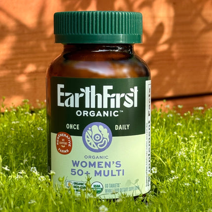 EarthFirst Organic Once Daily Multivitamin for Women 50+ - Bone, Energy & Heart Health (60 Count)