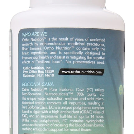 Ortho Nutrition Ecklonia Cava Extract - 99% Purity, 50% Polyphenols, 320mg Daily Serving, 60 Capsules