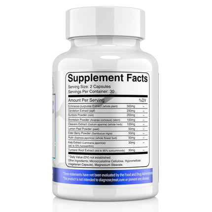 ELERULE Lymphatic Support – Lymph Drainage & Immune Support, 60 Capsules