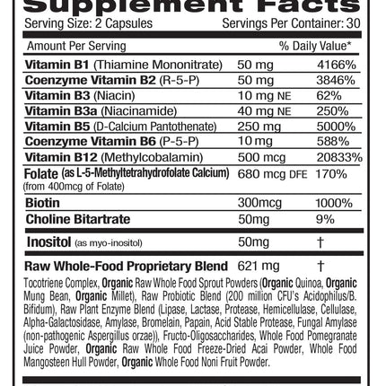 EMERALD LABS B-Healthy - Vegan Vitamin B Complex with Methylated Folic Acid & Full-Spectrum B Vitamins - 120 Veg Capsules