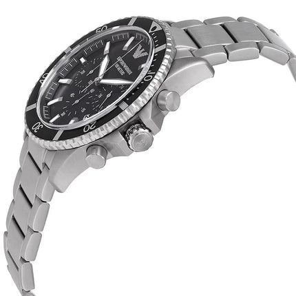 Emporio Armani AR11360 Men's Diver Style Silver & Black Watch
